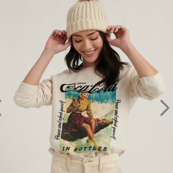 Lucky Brand Coca Cola Pullover Sweatshirt Sz S